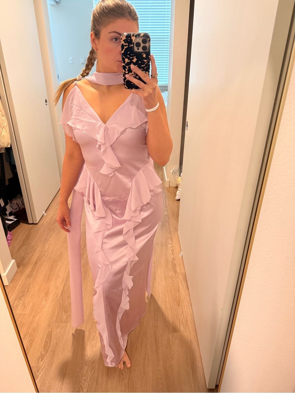 Anthropologie Lilac Ruffle Slip Maxi Dress - Picture 3 of 4